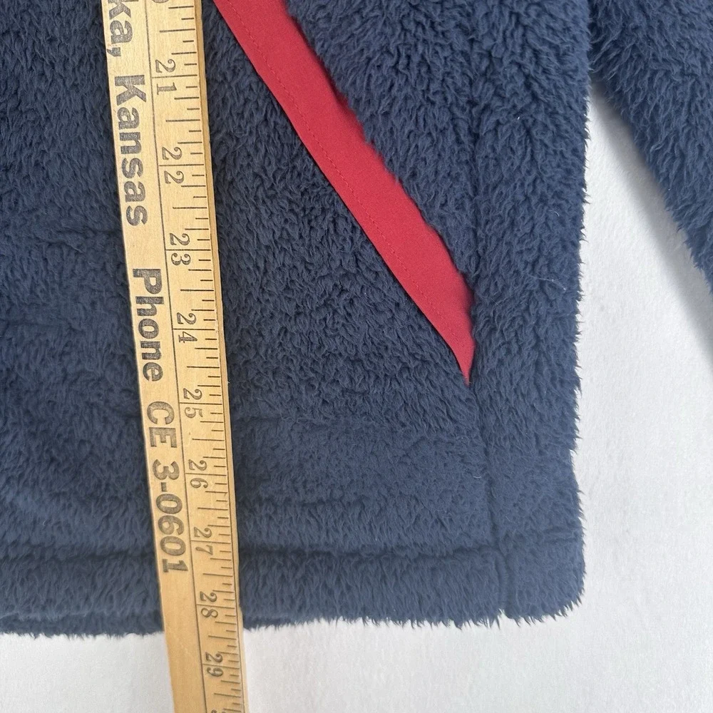 The North Face Campshire Fleece‎ Jacket Mens S Navy Blue Red Accents Full Zip